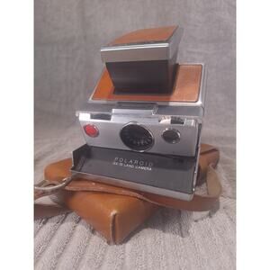 Polaroid SX-70 Model 3 Land Camera Brown w Case Untested- As Found Estate Find
